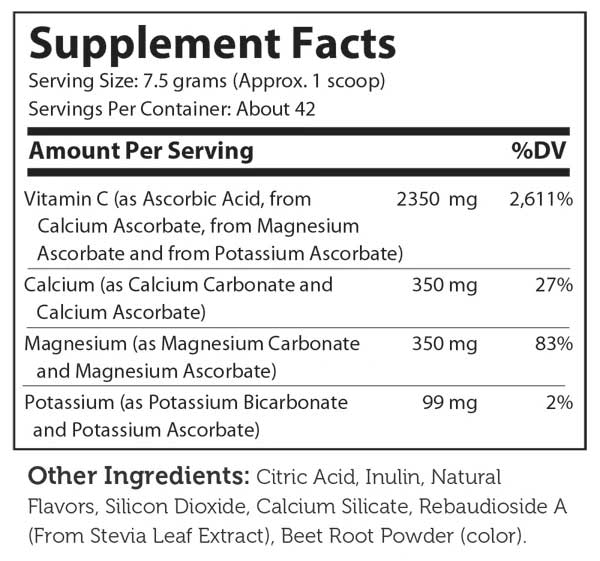 Advanced Nutrition By Zahler Buffered C Powder Ingredients