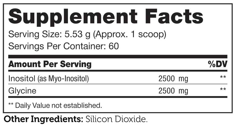 Advanced Nutrition By Zahler Inositol Powder Ingredients