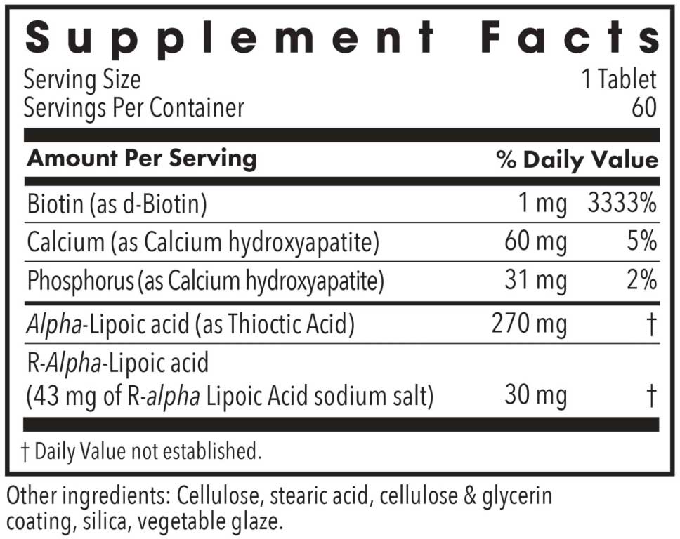 Allergy Research Group ALA Release Ingredients