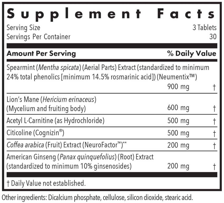 Allergy Research Group Advanced NeuroPlus Ingredients