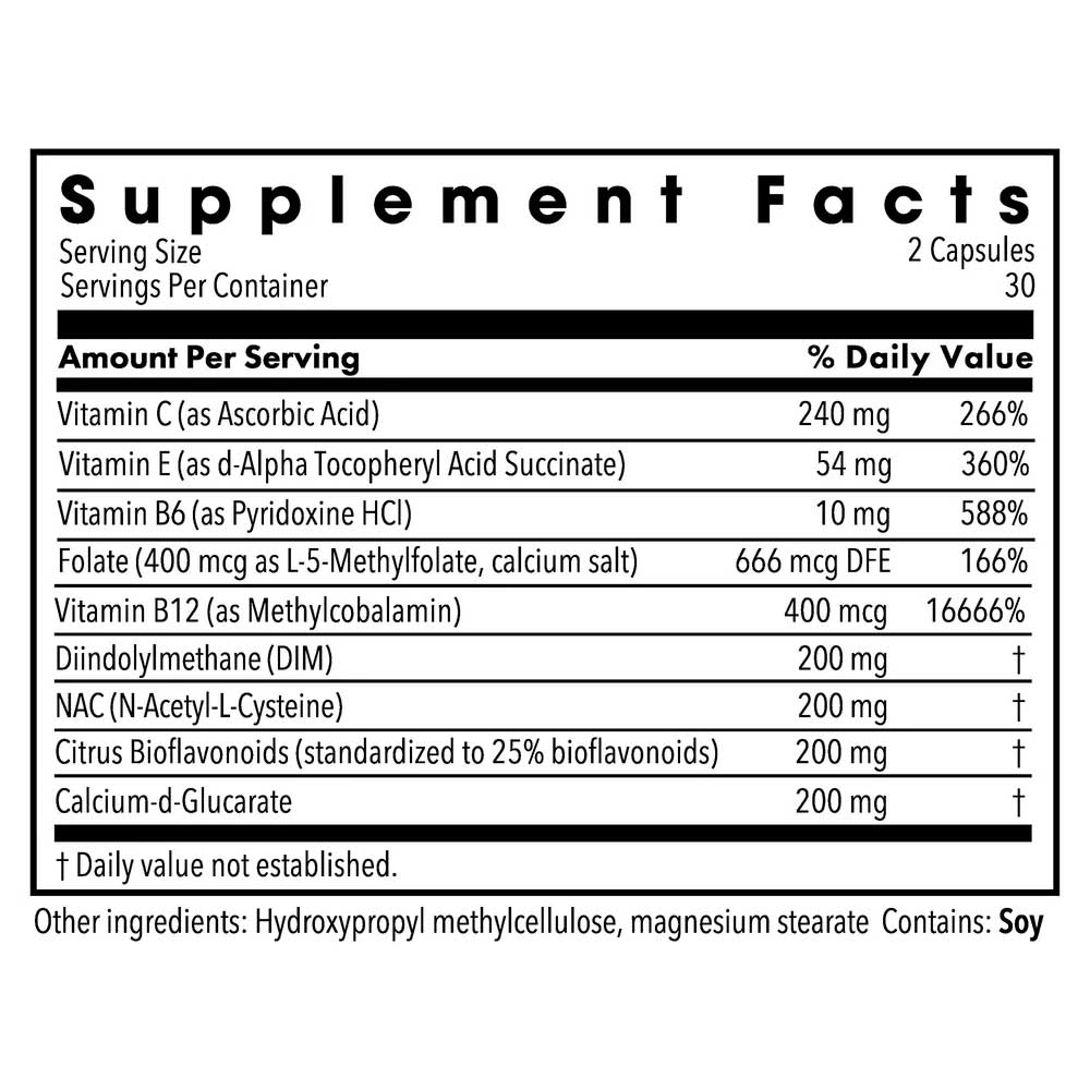 Allergy Research Group B-Complex DIM Complex (Formerly Metabolic Maintenance) Ingredients