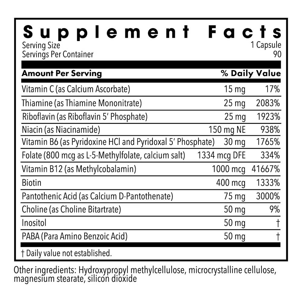 Allergy Research Group B-Complex (Formerly Metabolic Maintenance) Ingredients
