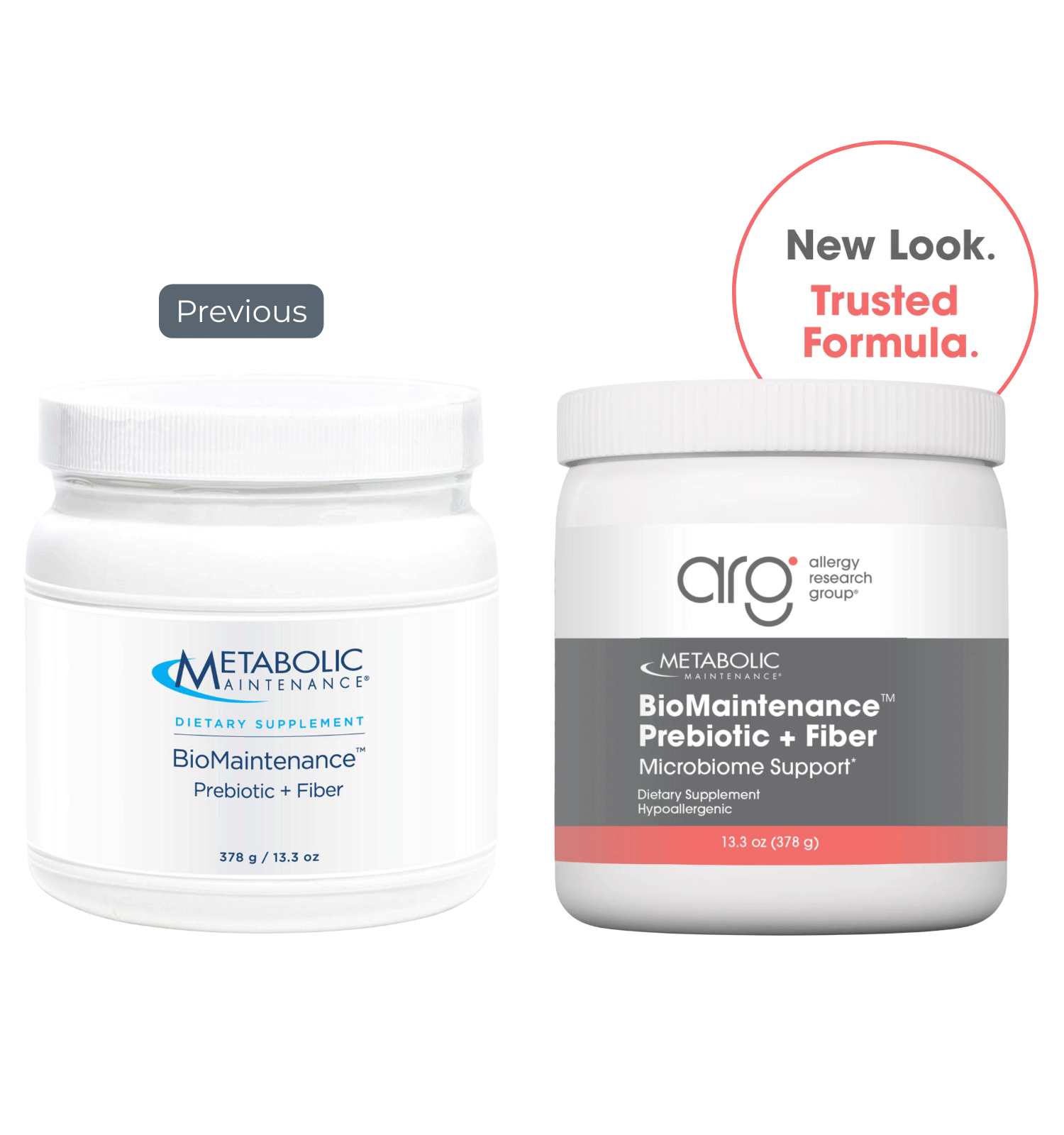 Allergy Research Group BioMaintenance Prebiotic + Fiber (Formerly Metabolic Maintenance) New Look