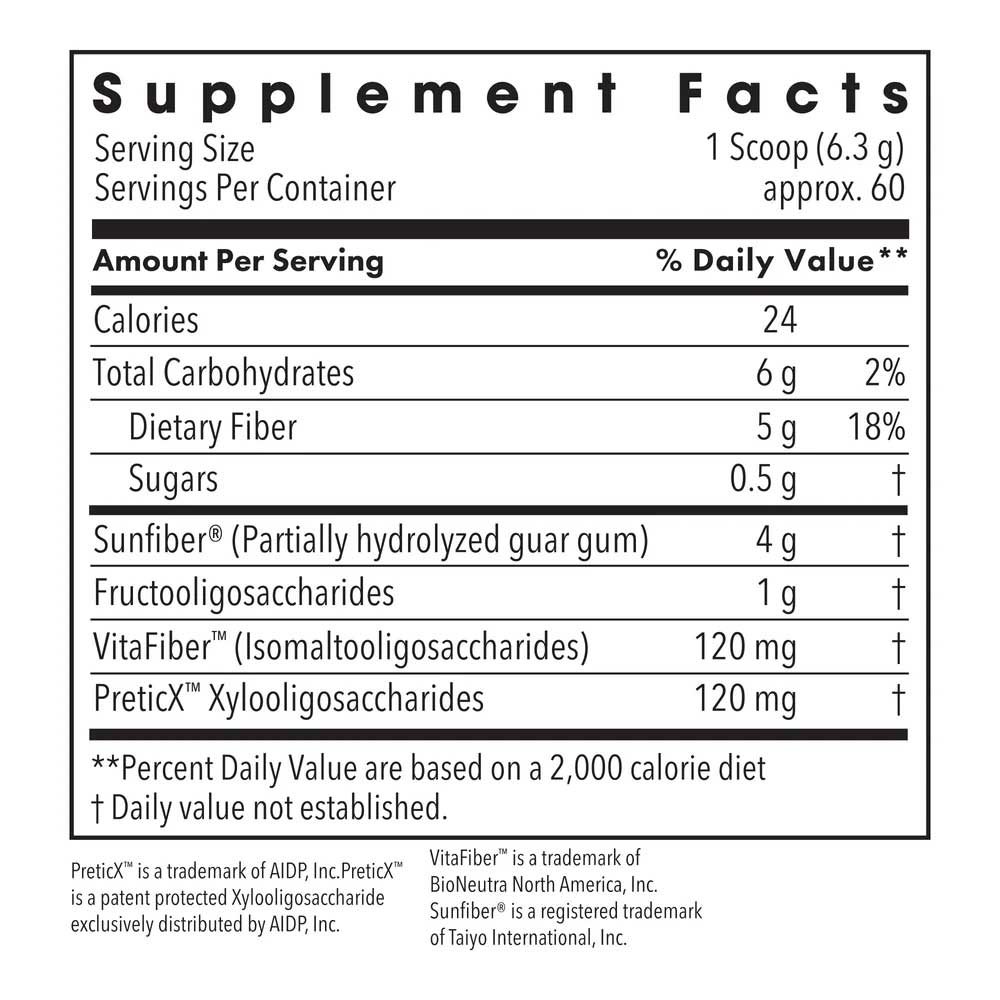 Allergy Research Group BioMaintenance Prebiotic + Fiber (Formerly Metabolic Maintenance) Ingredients