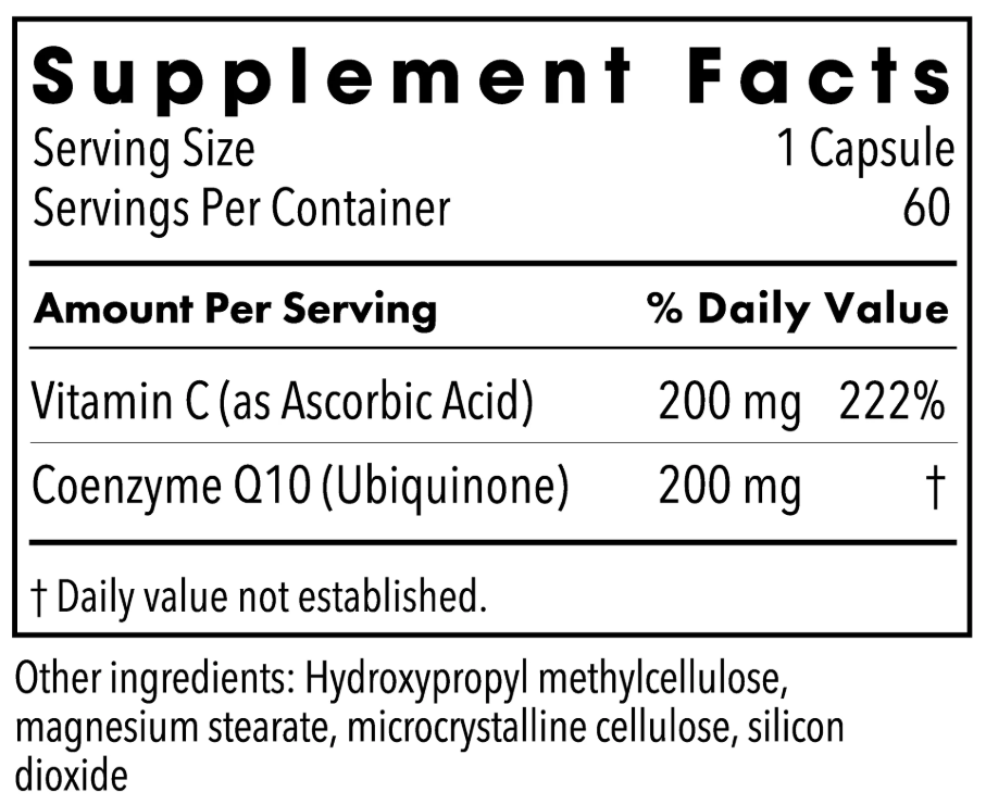 Allergy Research Group CoQ10 (Formerly Metabolic Maintenance) Ingredients