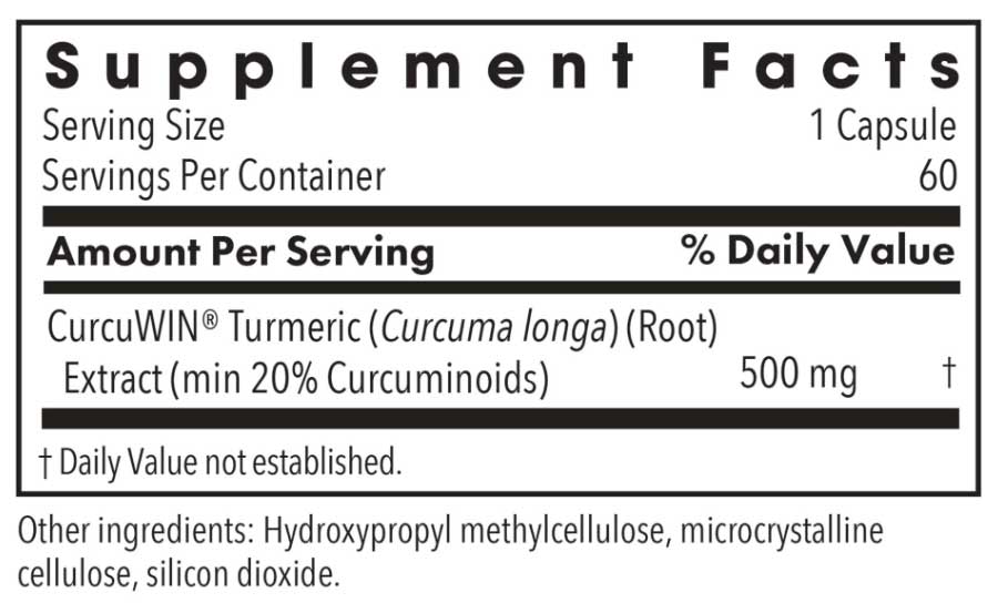 Allergy Research Group CurcuWIN 500 Ingredients