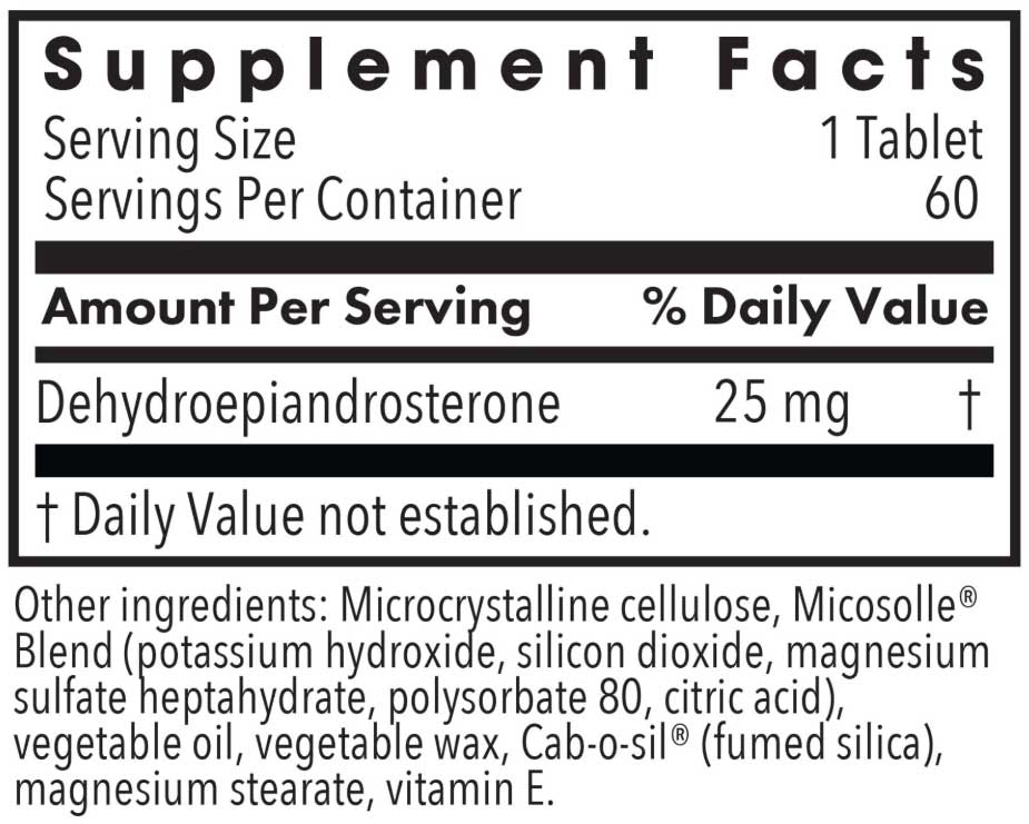 Allergy Research Group DHEA 25 mg Ingredients