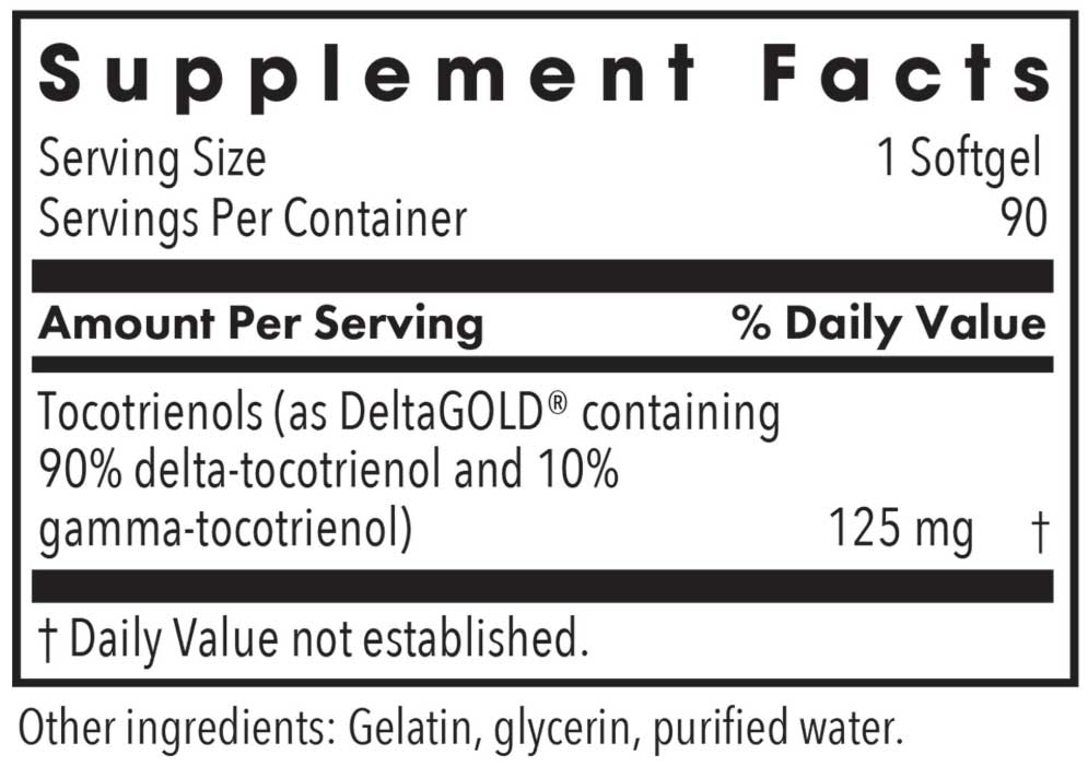 Allergy Research Group Delta-Fraction Tocotrienols Ingredients