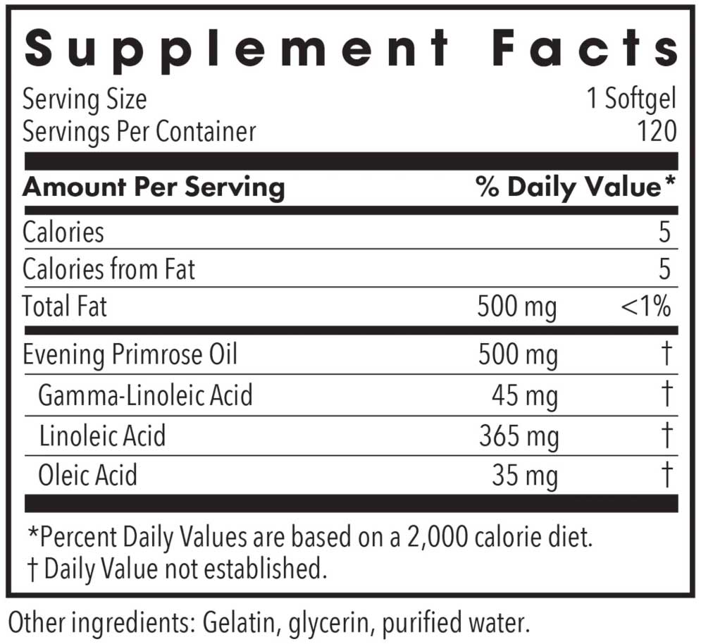 Allergy Research Group EPO Evening Primrose Oil Ingredients