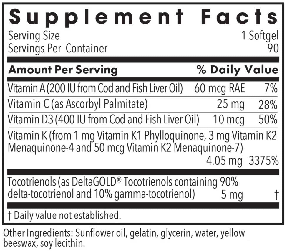 Allergy Research Group Full Spectrum Vitamin K Ingredients