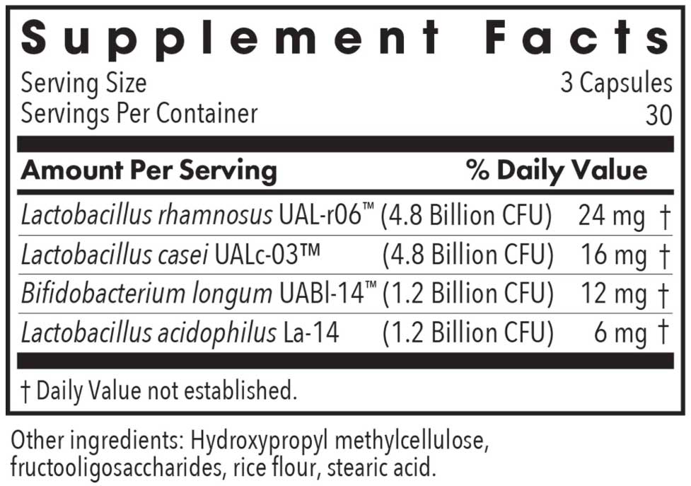Allergy Research Group GI Flora Dairy-Free Probiotic Ingredients