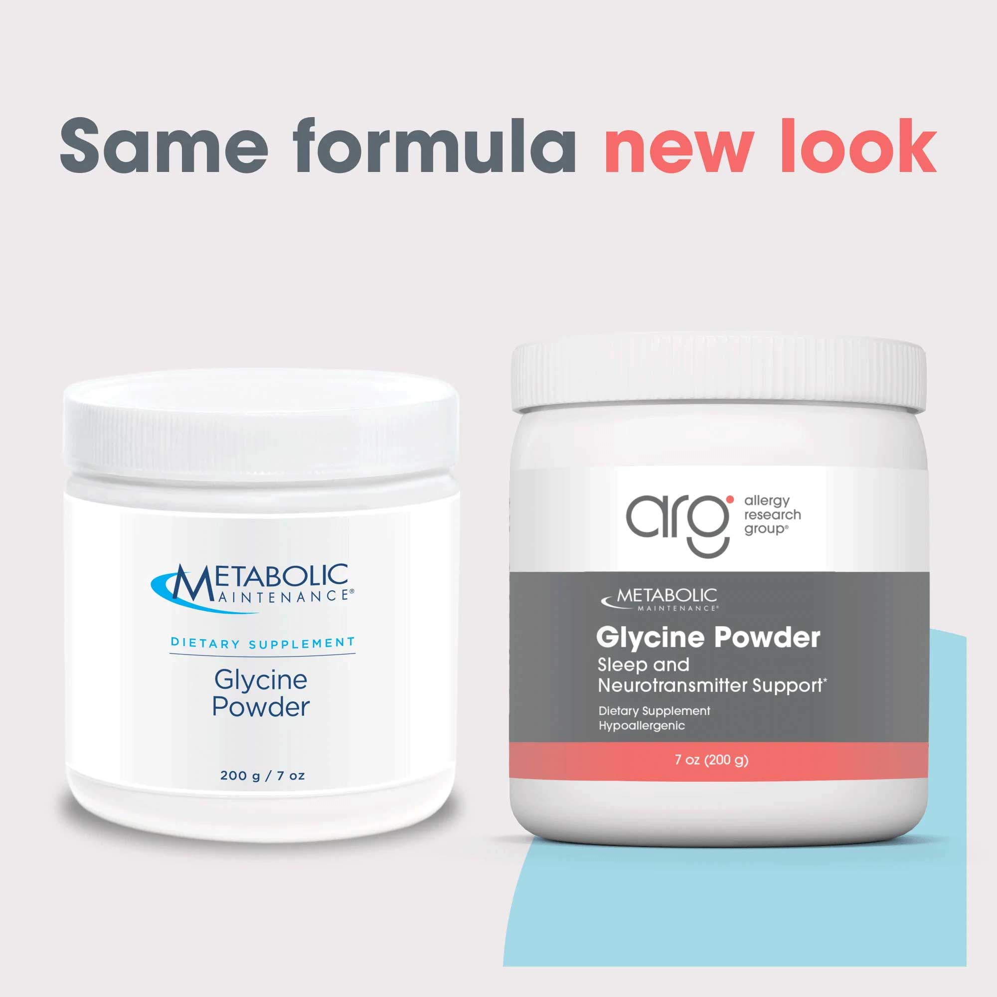 Allergy Research Group Glycine Powder (Formerly Metabolic Maintenance) New Look
