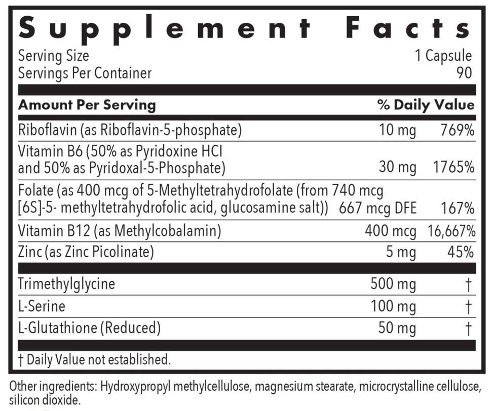 Allergy Research Group Homocysteine Plus Ingredients
