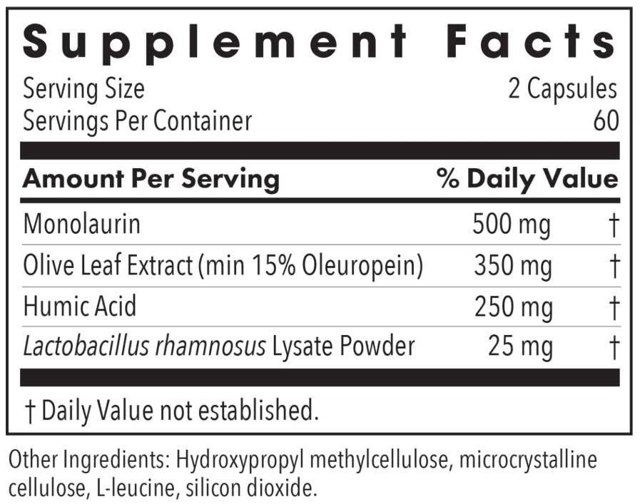 Allergy Research Group Humic-Monolaurin Complex Ingredients