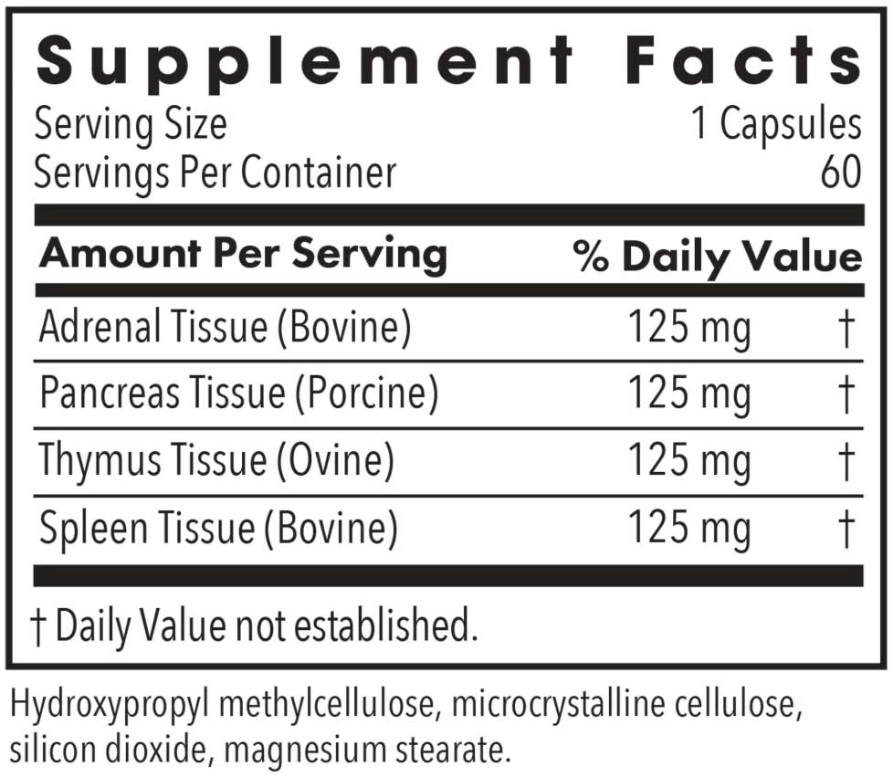 Allergy Research Group Immuno-Gland Plex Ingredients