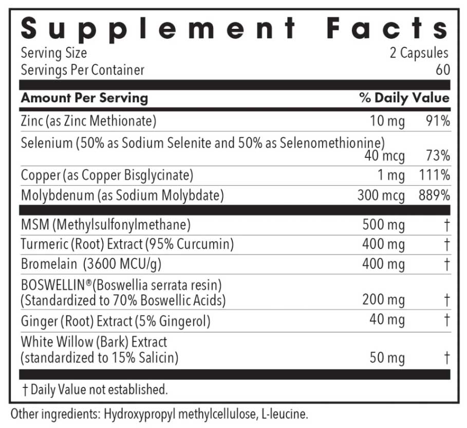 Allergy Research Group InflaMed Ingredients