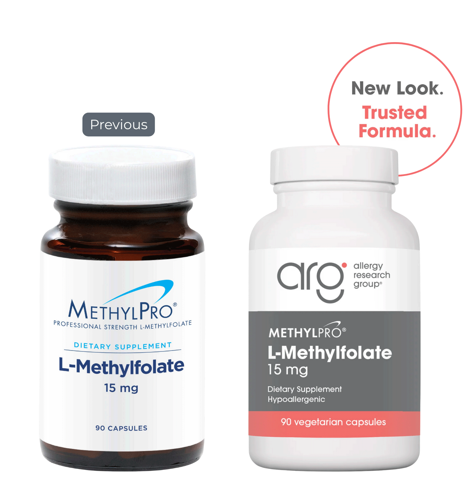 Allergy Research Group L-Methylfolate 15 mg (Formerly MethylPro) New Look
