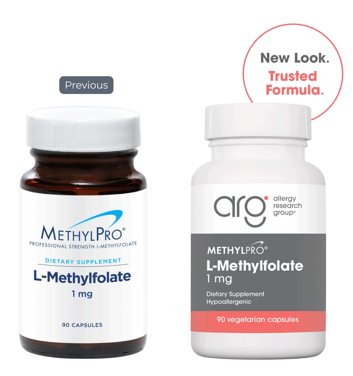 Allergy Research Group L-Methylfolate 1 mg (Formerly MethylPro) New Look