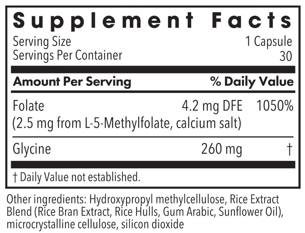 Allergy Research Group L-Methylfolate 2.5 mg (Formerly MethylPro) Ingredients
