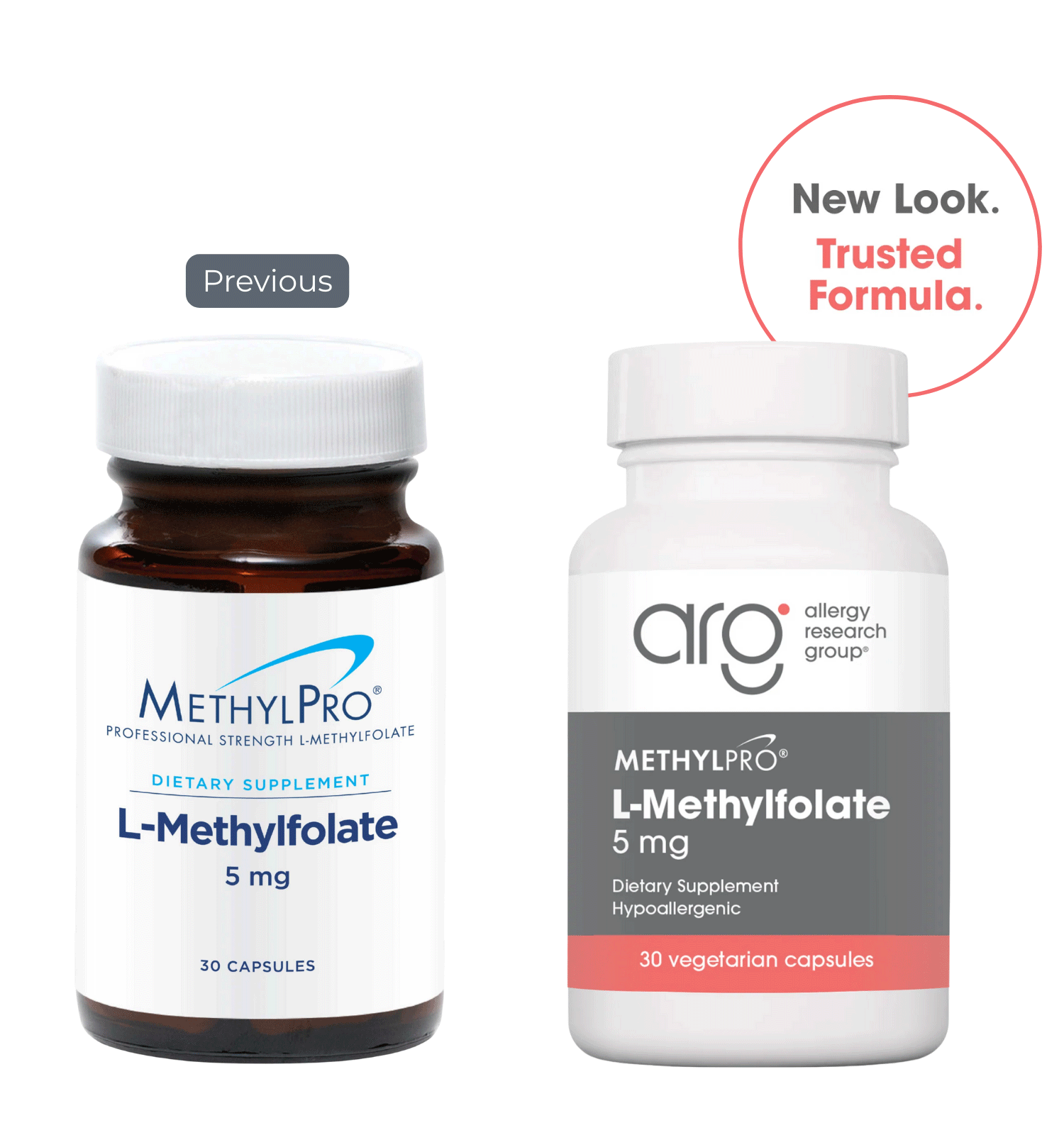 Allergy Research Group L-Methylfolate 5 mg (Formerly MethylPro) New Look