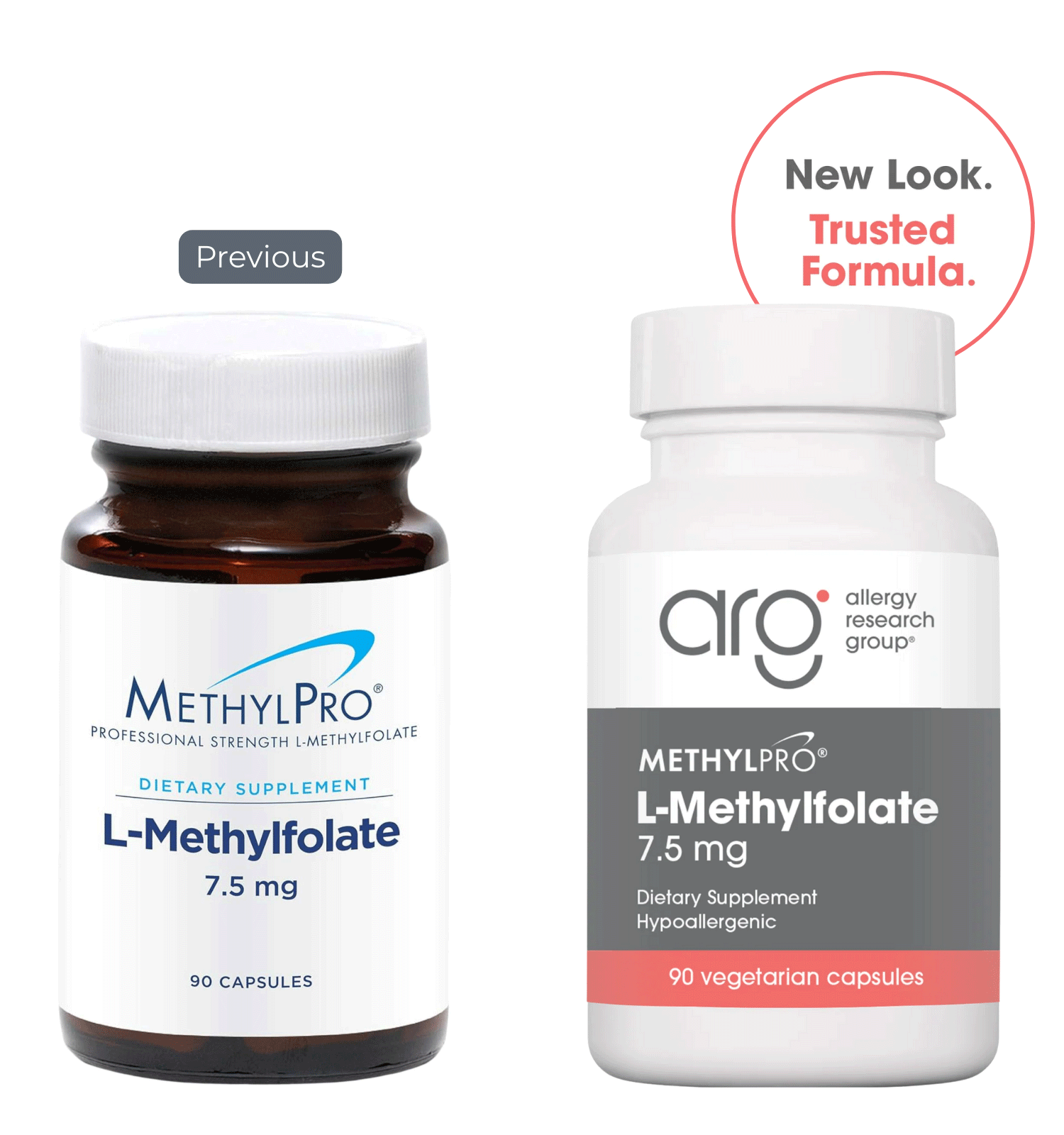 Allergy Research Group L-Methylfolate 7.5 mg (Formerly MethylPro) New Look