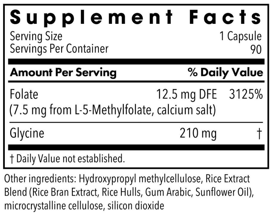 Allergy Research Group L-Methylfolate 7.5 mg (Formerly MethylPro) Ingredients