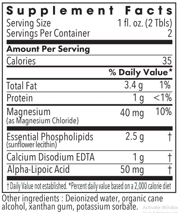Allergy Research Group LipoPhos EDTA Ingredients