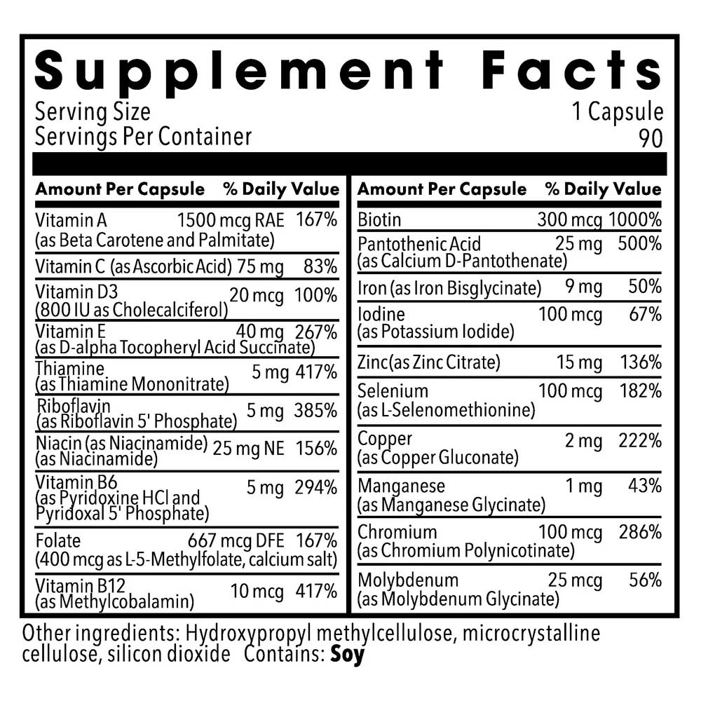 Allergy Research Group Little One Children's Multivitamin (Formerly Metabolic Maintenance) Ingredients