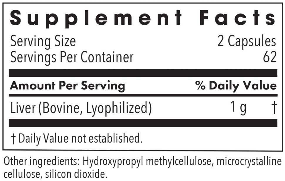 Allergy Research Group Liver Beef Ingredients