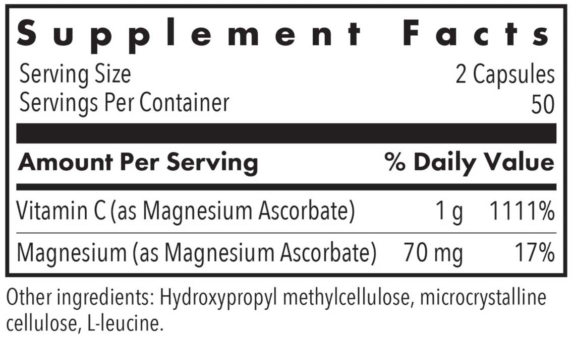 Allergy Research Group Magnesium Ascorbate Ingredients