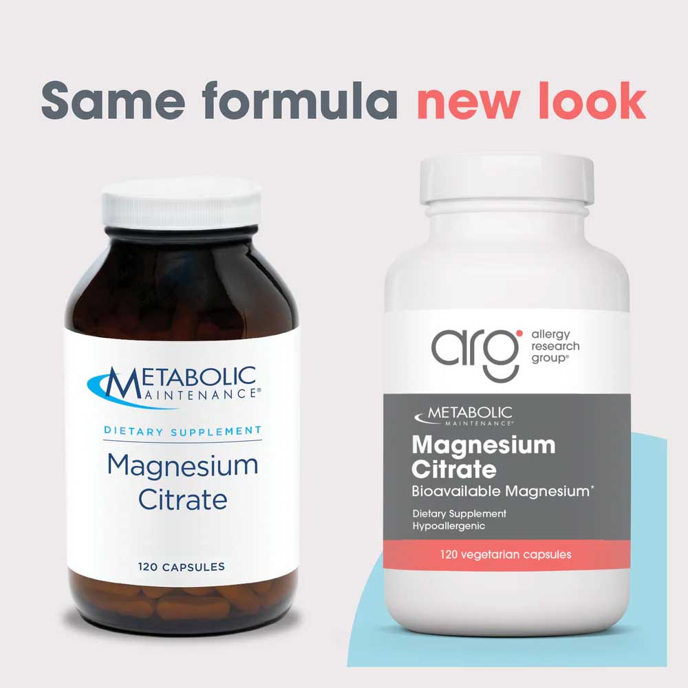 Allergy Research Group Magnesium Citrate (Formerly Metabolic Maintenance) New Look