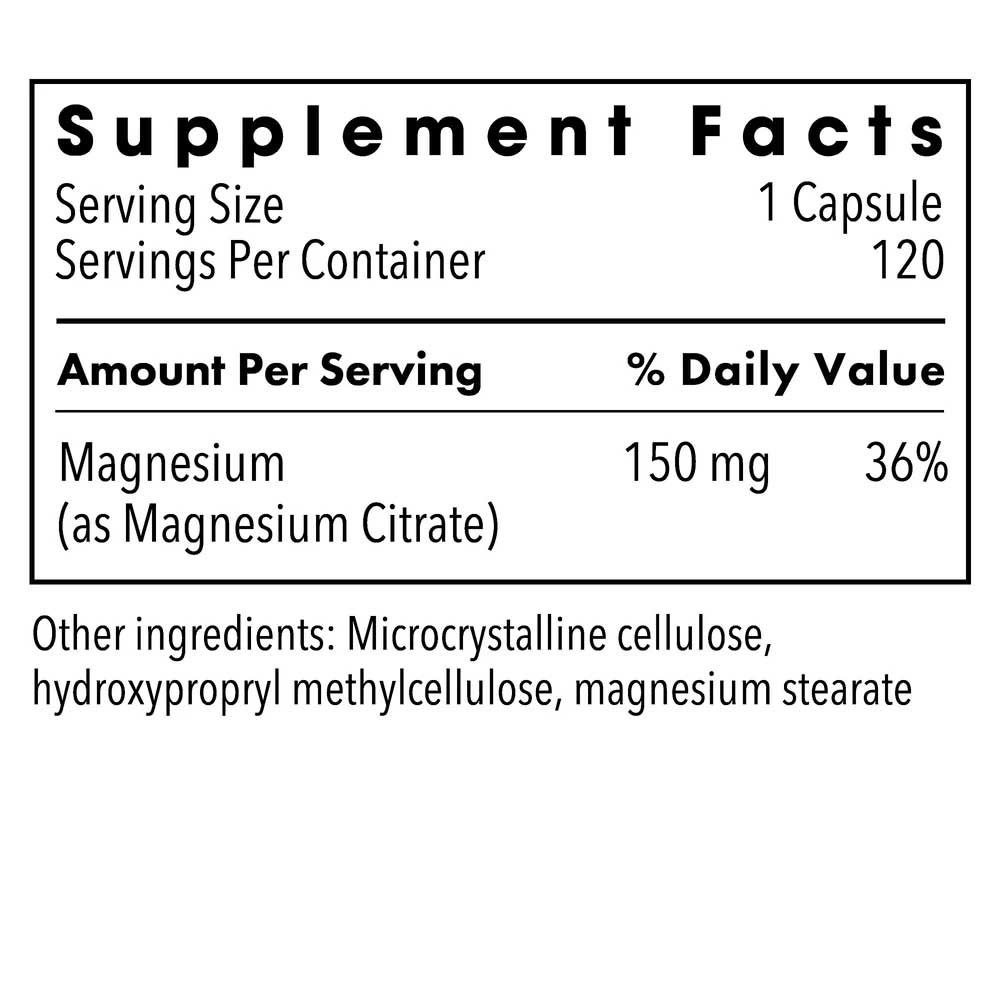 Allergy Research Group Magnesium Citrate (Formerly Metabolic Maintenance) Ingredients