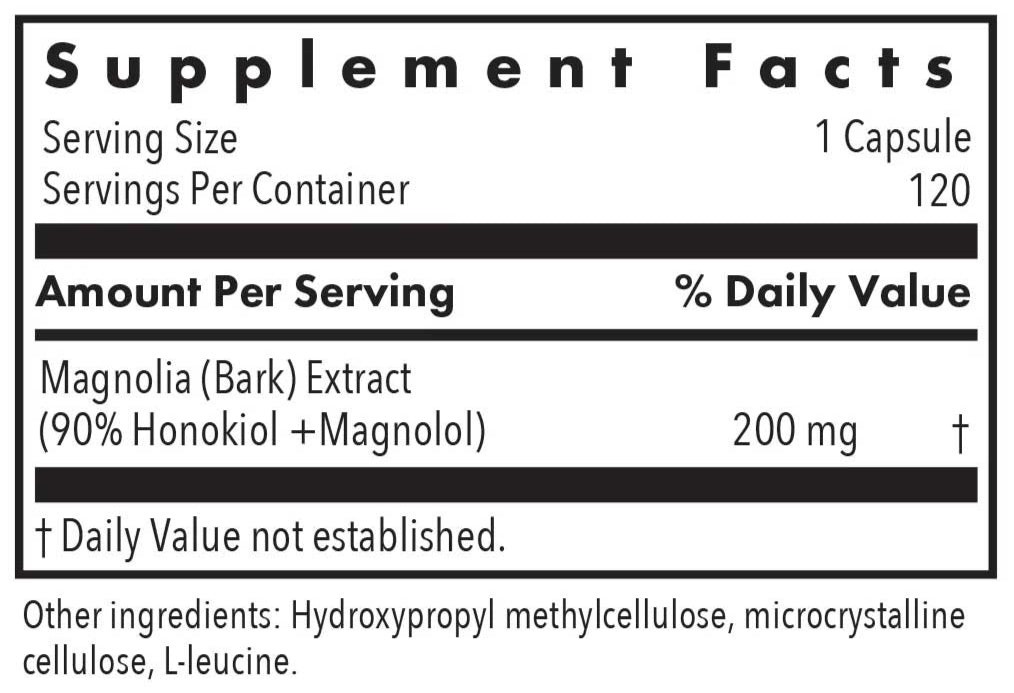 Allergy Research Group Magnolia Extract Ingredients