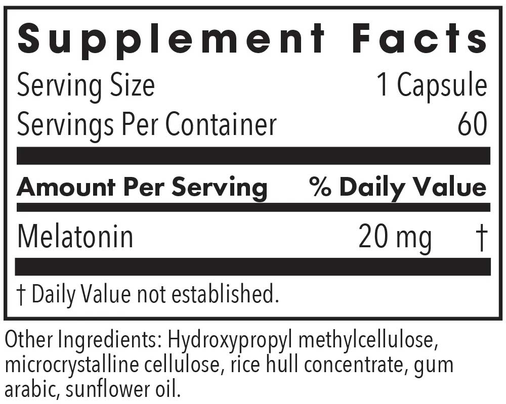Allergy Research Group Melatonin 20 mg Ingredients