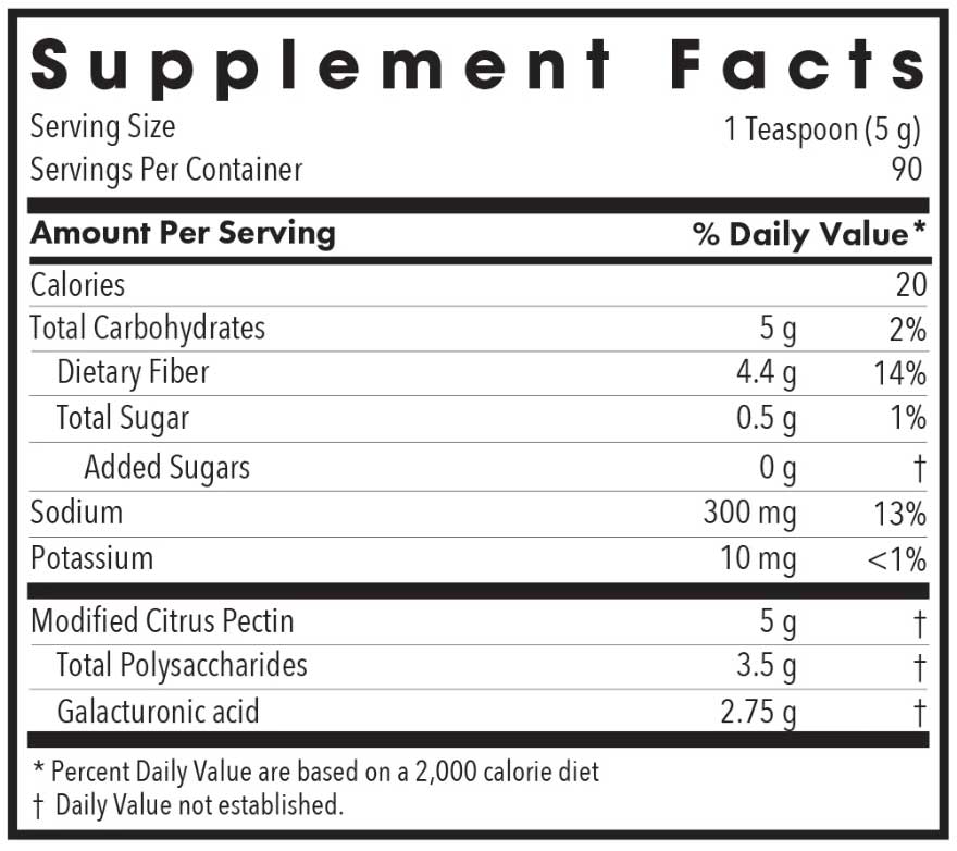 Allergy Research Group Modified Citrus Pectin Powder Ingredients