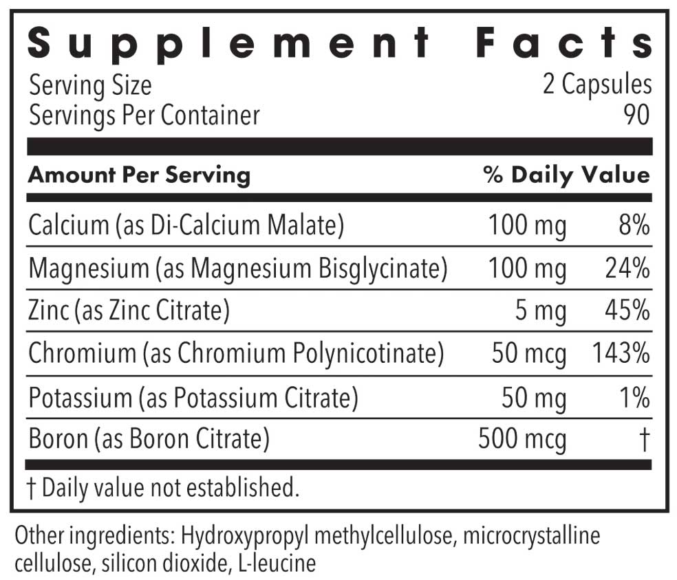 Allergy Research Group Muscle Recovery (Formerly Metabolic Maintenance) Ingredients