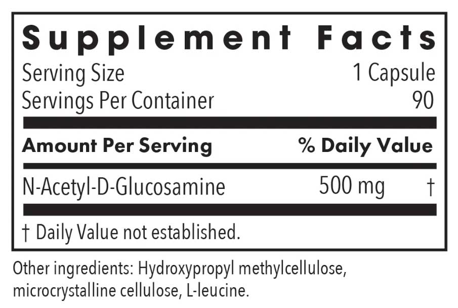 Allergy Research Group N-Acetyl Glucosamine Ingredients