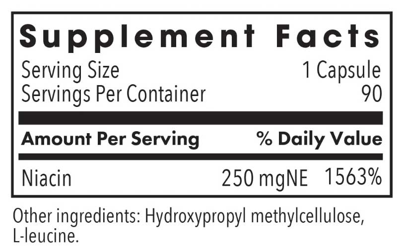 Allergy Research Group Niacin Ingredients