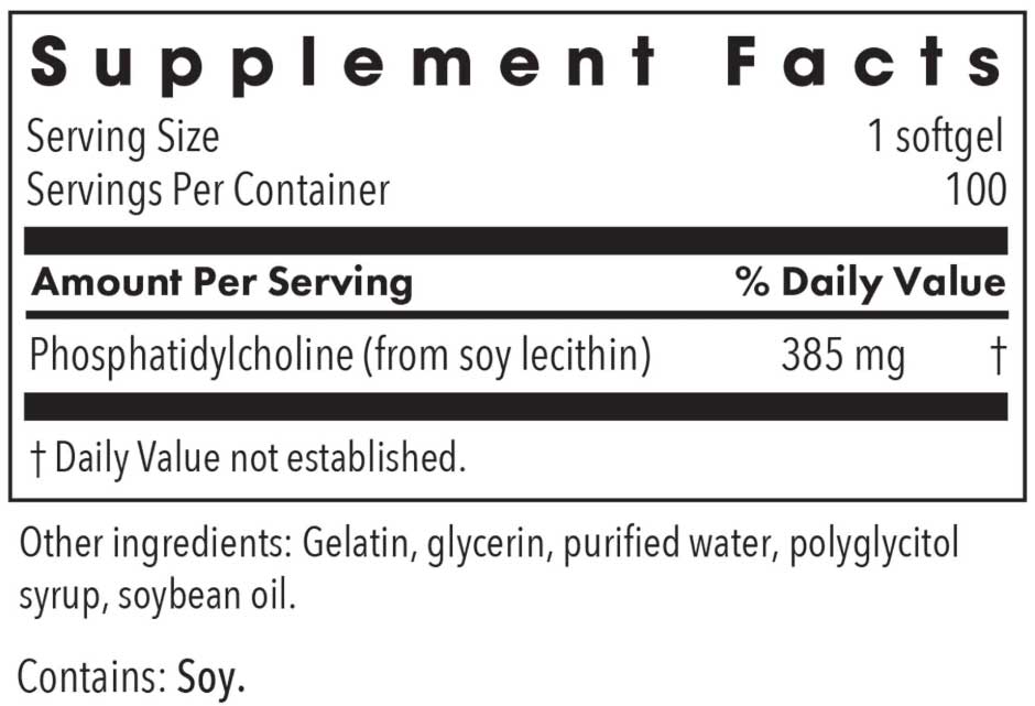 Allergy Research Group Phosphatidyl Choline Ingredients