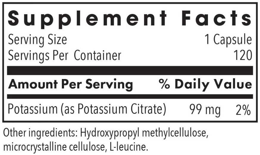 Allergy Research Group Potassium Citrate Ingredients