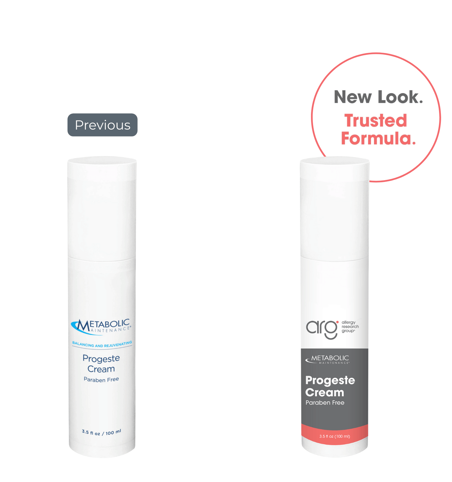 Allergy Research Group Progeste Cream Paraben Free (Formerly Metabolic Maintenance) New Look