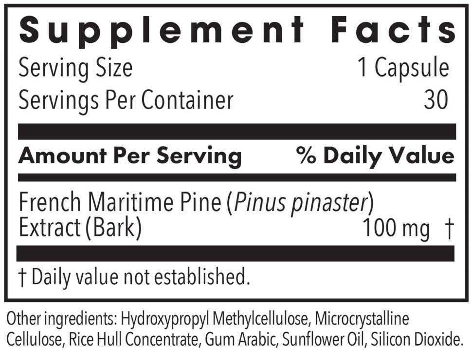 Allergy Research Group Pycnogenol 100 Ingredients