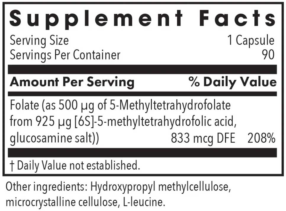Allergy Research Group QuatreActiv Folate Ingredients