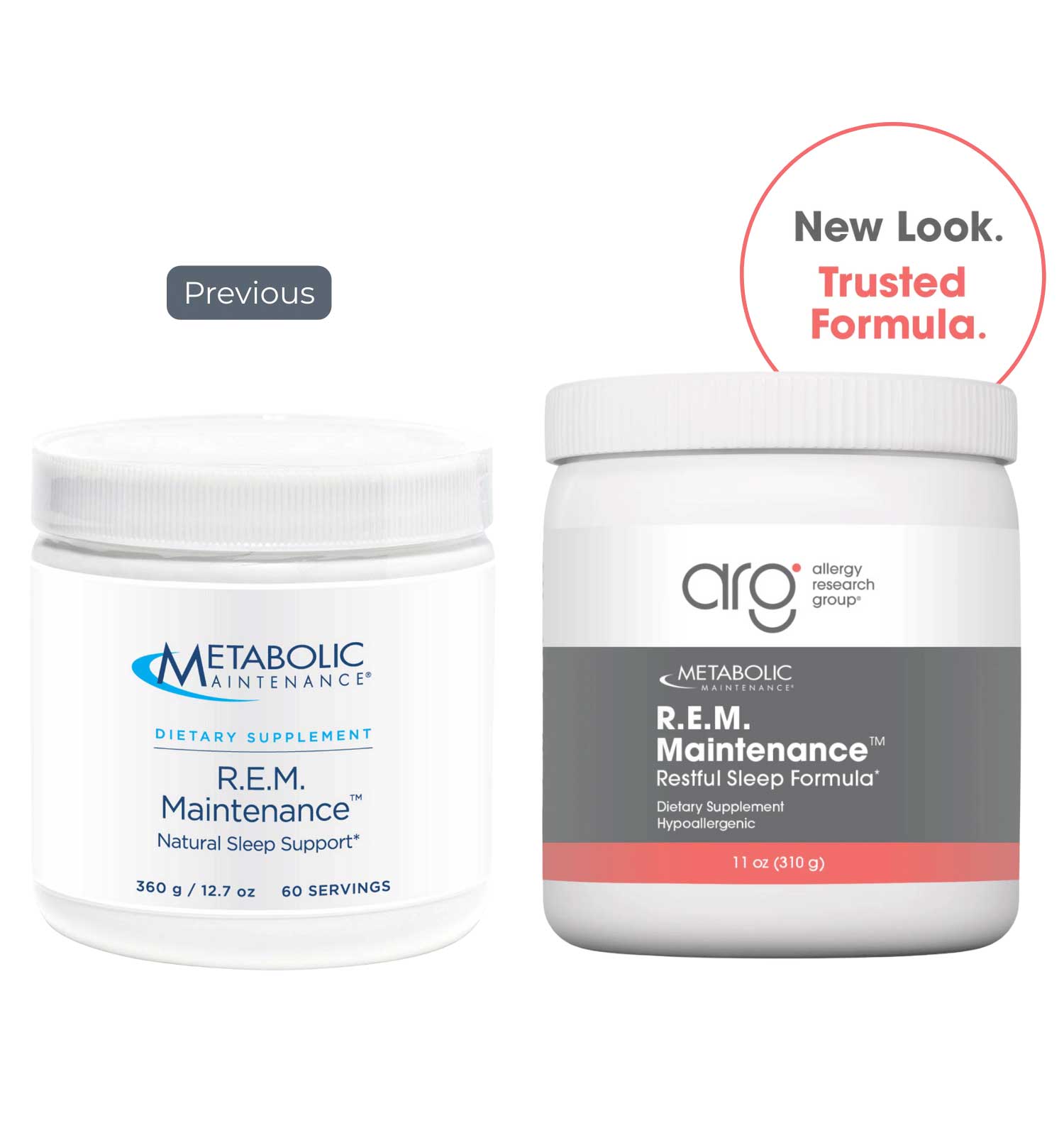 Allergy Research Group R.E.M. Maintenance (Formerly Metabolic Maintenance) New Look