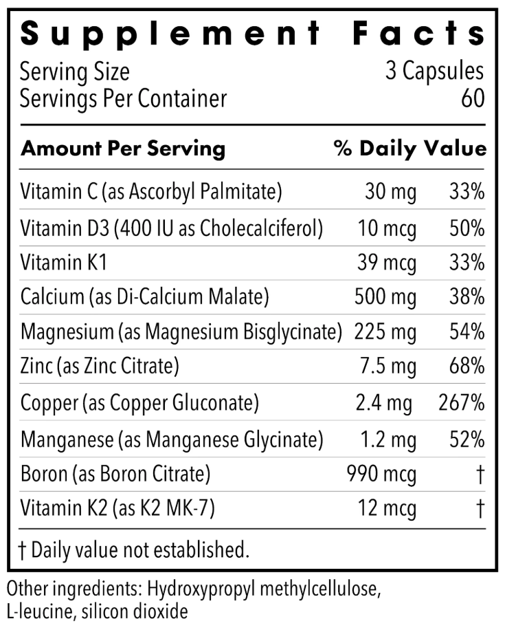 Allergy Research Group Rebuild (Formerly Metabolic Maintenance) Ingredients