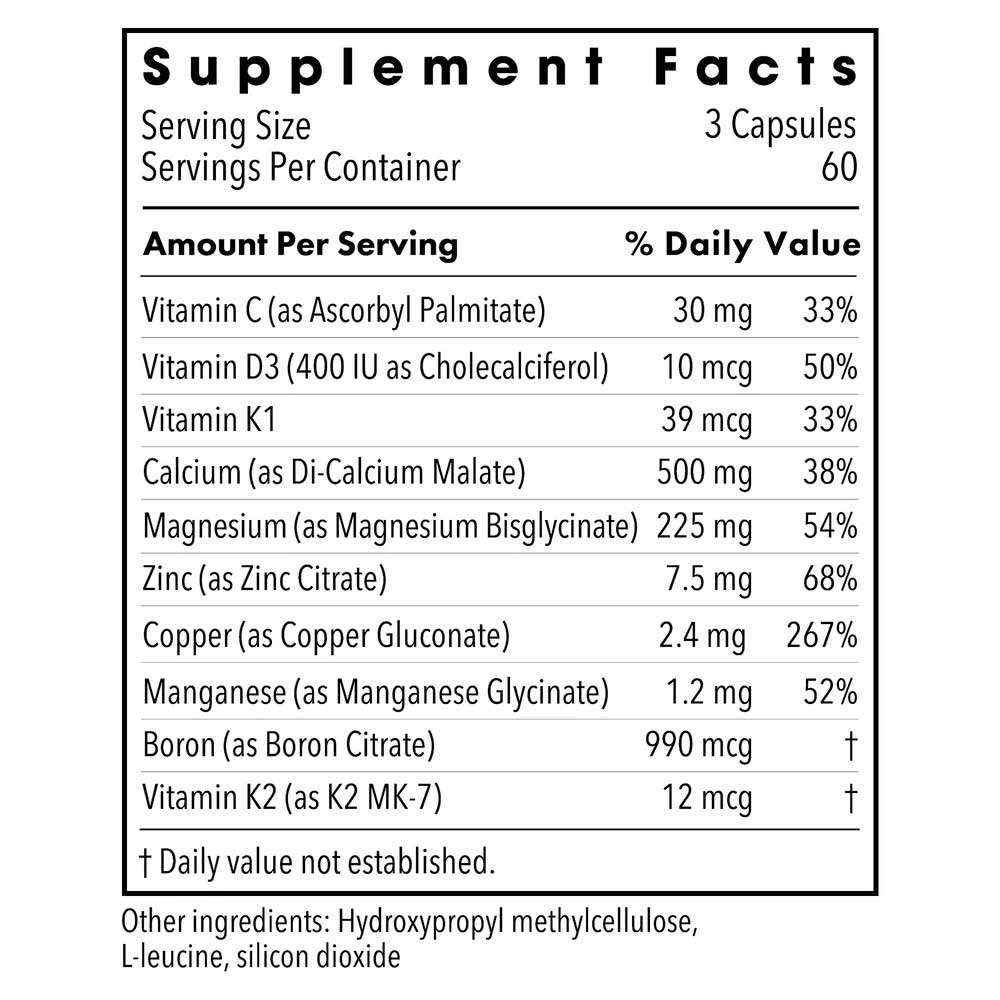Allergy Research Group Rebuild (Formerly Metabolic Maintenance) Ingredients