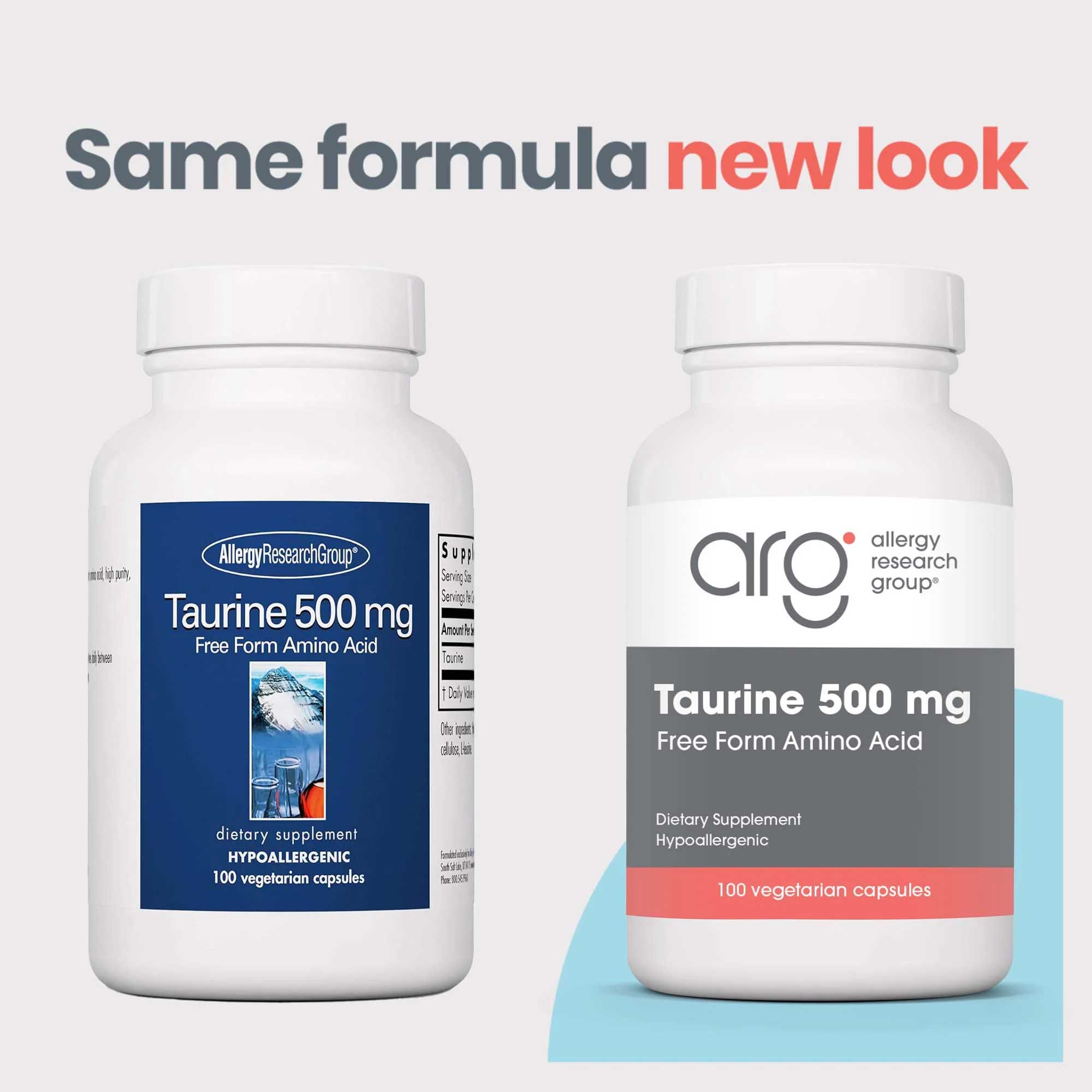 Allergy Research Group Taurine 500 mg New Look