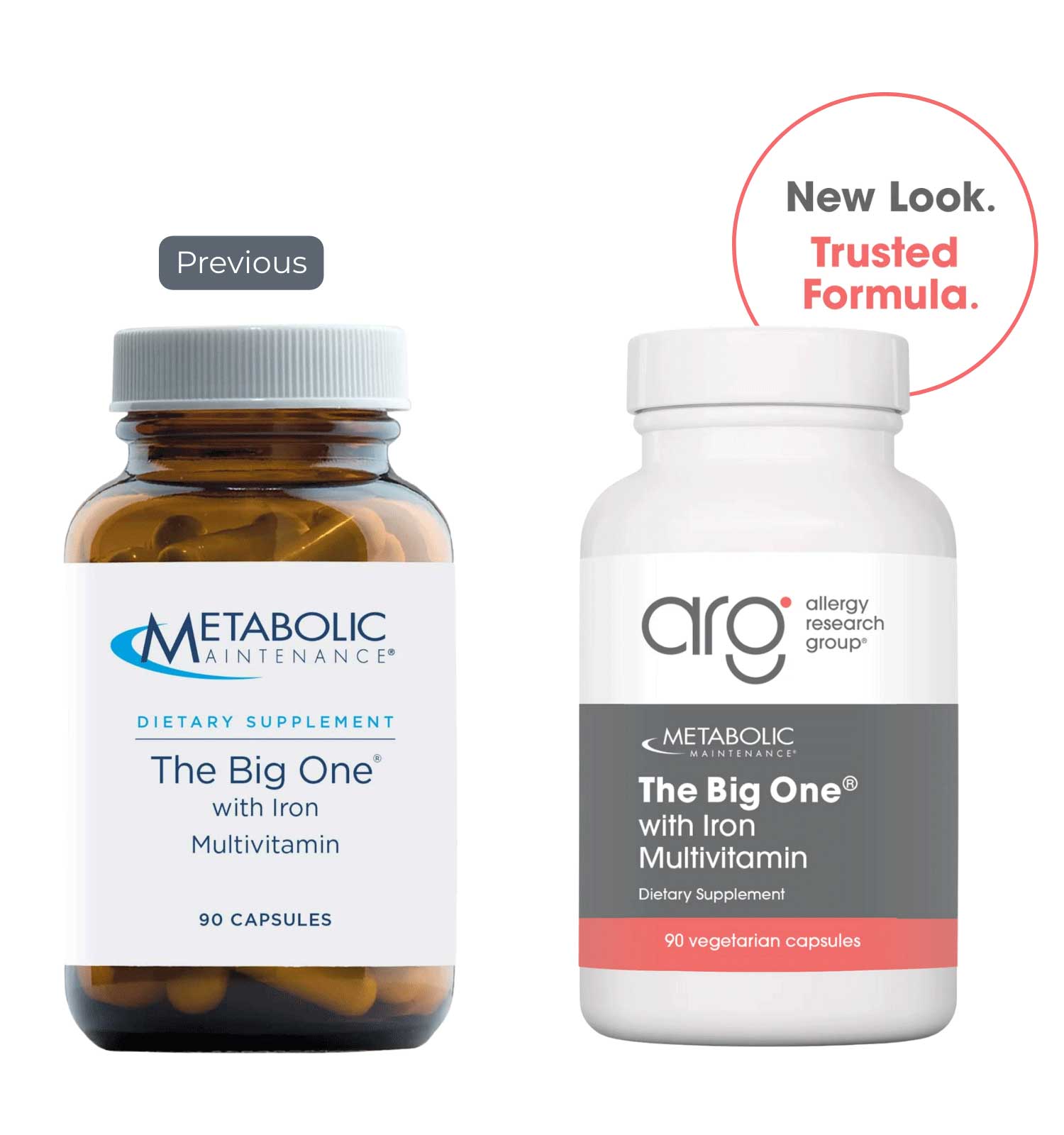 Allergy Research Group The Big One with Iron Multivitamin (Formerly Metabolic Maintenance) New Look