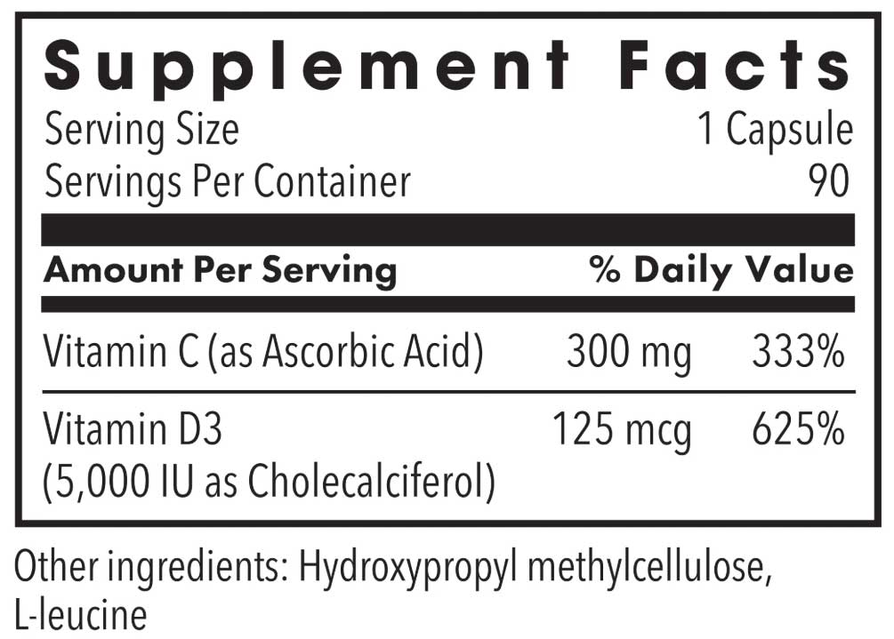 Allergy Research Group Vitamin D-3 5,000 IU (Formerly MethylPro) Ingredients