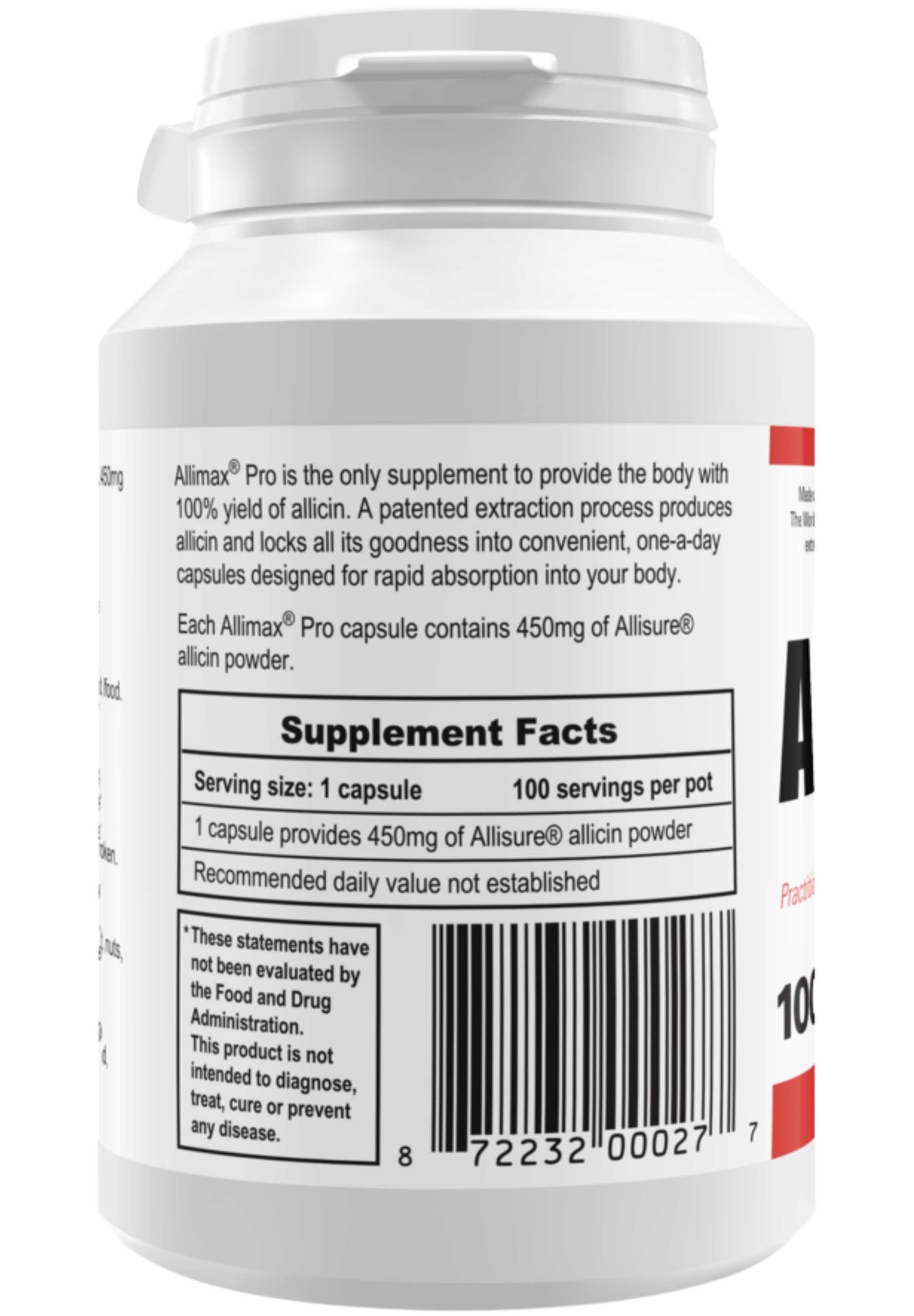 Allimax Nutraceuticals Allimax PRO Back